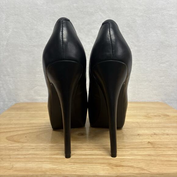 Steve Madden Deja Vu Black Platform Ultra High Stiletto Pumps Size 7.5 - Picture 3 of 11